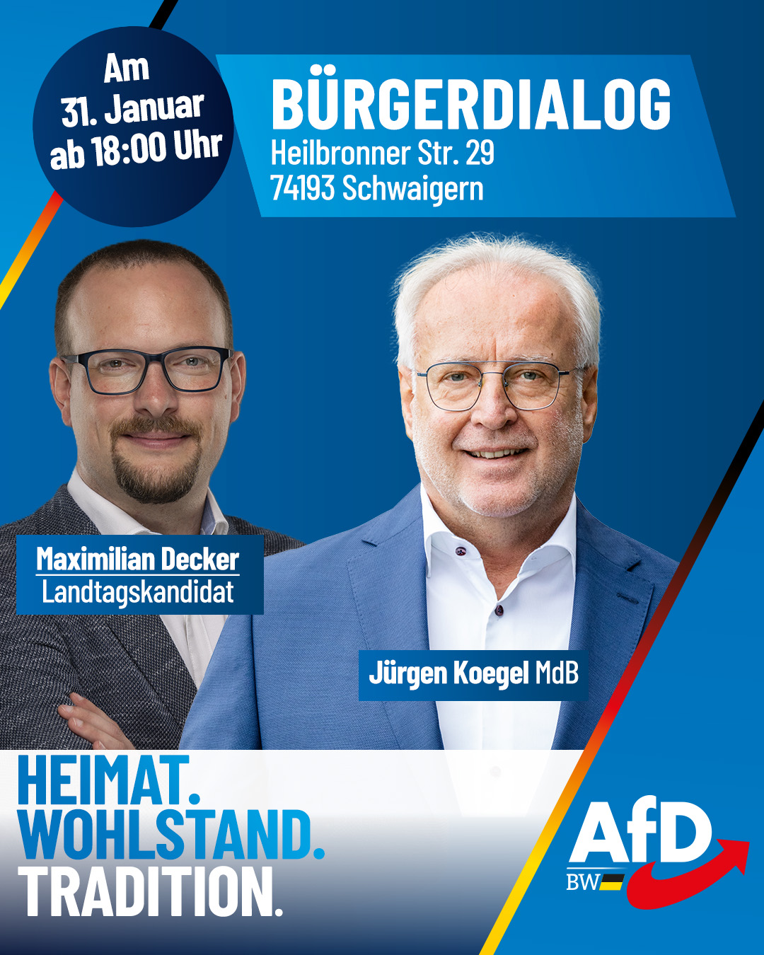 OV Leintal: Bürgerdialog mit MdB Jürgen Koegel und Kandidat Maximilian Decker